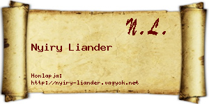 Nyiry Liander névjegykártya